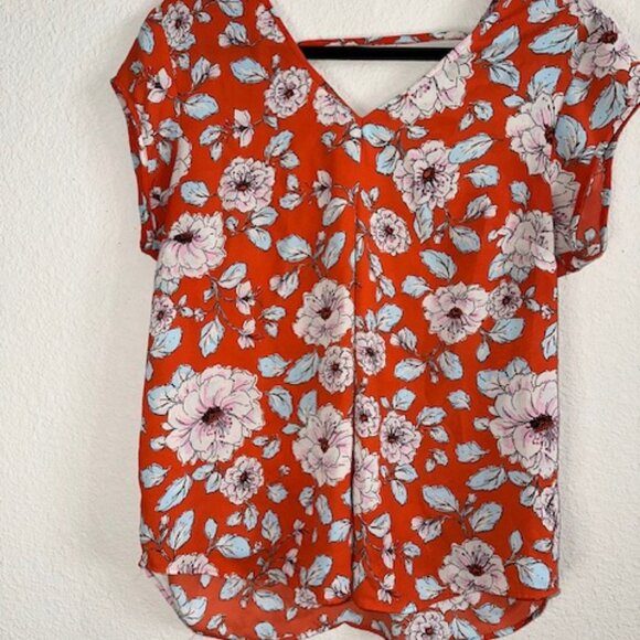HALOGEN Nordstrom sleek‎ orange floral dress top Halogen - Picture 2 of 3